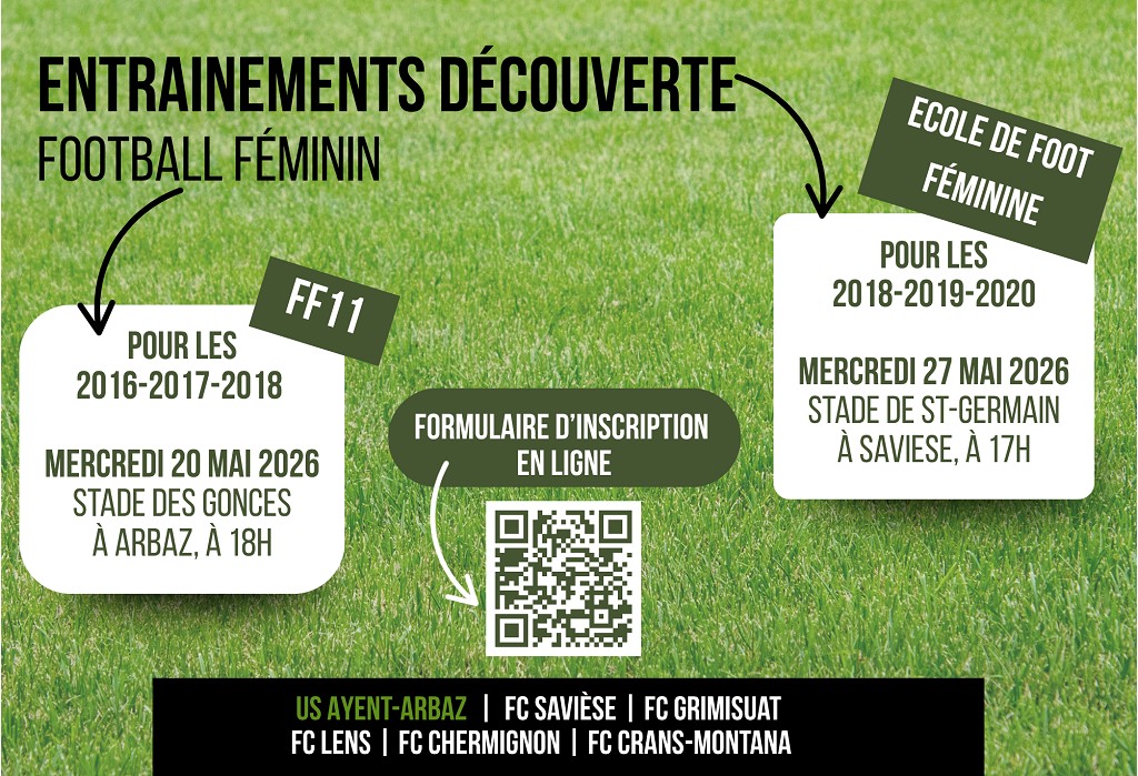 FOOTBALL FÉMININ - ENTRAÎNEMENTS DÉCOUVERTE GRATUITS 