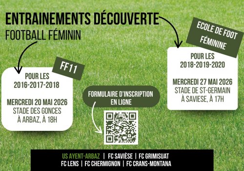 FOOTBALL FÉMININ - ENTRAÎNEMENTS DÉCOUVERTE GRATUITS 
